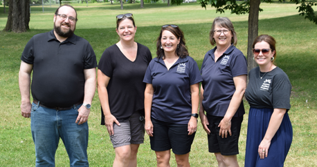 From left to right are Matt Priebe, Kim Johnson, Deanna Rothbauer, Ann Mayes, and Brandy Sebera.